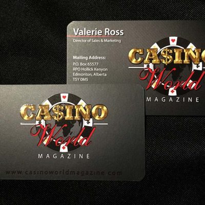 Casino World Magazine Business Card Design