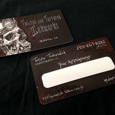 Twisted & Tortured Inkworkz Business Card Design
